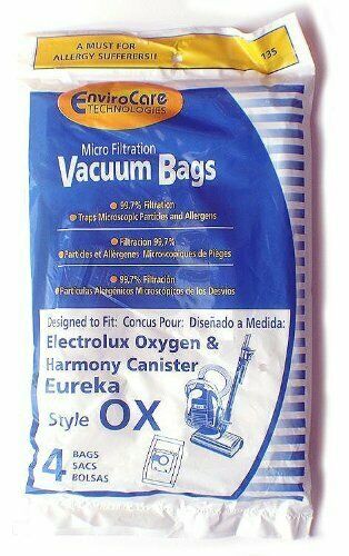 Electrolux HarmonyOxygen Micro-Filtration bags - 4 Pack Desigend to fit Eureka # - $8.58