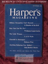 Harper&#39;s November 1945 John P. Marquand Rebecca West Wolfgang Langewiesche - £6.90 GBP