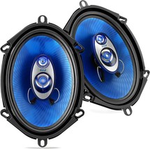 5 x 7 Car Sound Speaker Pair Upgraded Blue Poly Injection Cone 3 Way 300... - £54.02 GBP