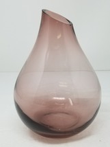 Tear Drop Mid Century Table Vase Lavender Purple Slanted Opening Mouth - $18.95