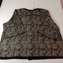 Catherine's Women's Black & Brown Open Front Jacket Blouse Top Size 5X (34W/36W) image 2