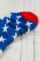 Sail Blue American Flag Pattern Soft Knitted Socks - $77.91 MXN