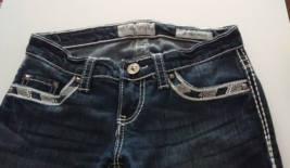 Daytrip Jeans LEO Bootcut Size 26 Dark Wash Rhinestone Embellished Stretch - £38.55 GBP