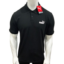 Nwt Puma Msrp $56.99 Essentials Men&#39;s Black Short Sleeve Pique Polo Rugby Size M - £20.06 GBP