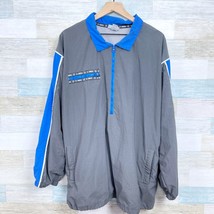 K-Swiss 1/4 Zip Popover Windbreaker Jacket Gray Blue Mesh Lined VTG 90s ... - $39.59