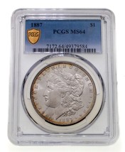 1887 $1 Silver Morgan Dollar Graded by PCGS as MS-64 - £155.80 GBP