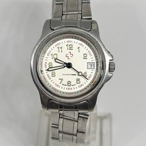 Swiss Time Silver Tone Swiss Mov’t Stainless Steel Watch Working New Battery - $33.95