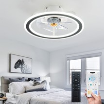 Ekiznsn Black Bedroom Small Ceiling Fan With Lights Remote Control, 20&#39;&#39; Low - £152.64 GBP