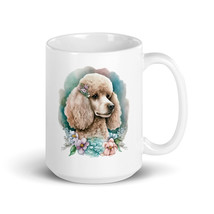 Poodle Dog Watercolor Art White glossy mug - $17.82