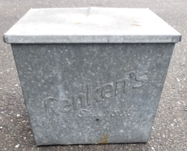 Vintage Galvanized Insulated Embossed Renken’s Dairy Milk Box Brooklyn N... - $128.69
