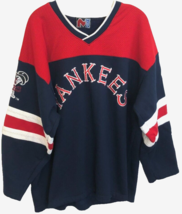 $15 N.Y. Black Yankees Match 1 Vintage Red Blue Fleece Lined Sweatshirt XL - £15.14 GBP