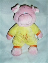 Animal Adventure Pink Pig Plush 15&quot; Yellow PJ Orange Star Baby Lovey Sewn Eyes - £42.71 GBP