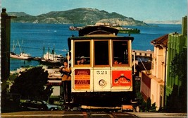 Vintage San Francisco Cable Car Postcard With Hyde St &amp; Bay View - £7.10 GBP