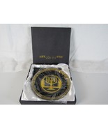 Art Judaica of Gold Menorah Plate Porcelain Gold Trim Jerusalem - €44,60 EUR