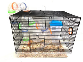 Black 2-Levels Hamster Habitat Rodent Gerbil Mouse Mice Rats Small Anima... - £56.20 GBP