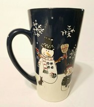 St Nicholas Square Snow Friends Coffee Latte SNOWMAN Ceramic Mug 6&quot; Tall... - $14.95