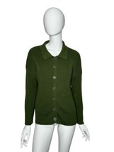 Lillusory Button Down Cardigan Sweater Green Women&#39;s Size Small Classic ... - £19.77 GBP