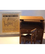 Vintage...SHACKMAN Miniature Roll Top Desk with Chair - $33.70 CAD