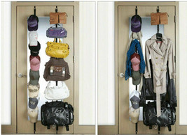 Hot 8 Hooks Cap Bag Holder Clothes Organizer Over Door Storage Hanging Strip - £8.03 GBP