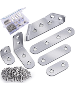 350PCS Stainless Steel L Brackets &amp; Corner Plates w/ Screws for Wood Repair - $54.66 CAD