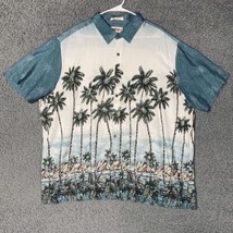 Campia Moda Shirt Adult 2XL XXL Preppy Hawaiian Palm Tree Island Button Up Camp - £17.62 GBP