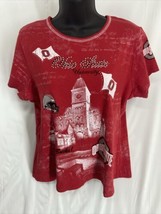 Ohio State Go Bucks Women’s Size XL Red Pullover Short Sleeve T-Shirt Unisex - £13.87 GBP