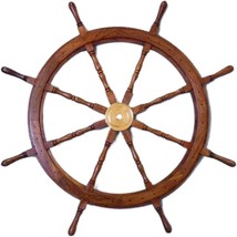 36&quot; Premium Rosewood Crafted Nautical Maritime Ship Wheel | Pirate&#39;s Home Decor  - £79.62 GBP