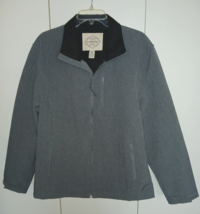ST. JOHN&#39;S BAY MEN&#39;S GRAY ZIP JACKET-L-POLY/SPANDEX-BARELY WORN-NICE - $20.57