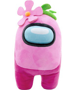 Among Us Crewmate Plush Buddies 12&quot; H Stuffed Animal Pink Flower Pin Hat - £19.33 GBP