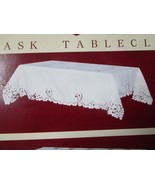 Floral Beige Roses Tablecloth Damask, 72 X 90&quot; Oblong - €46,09 EUR