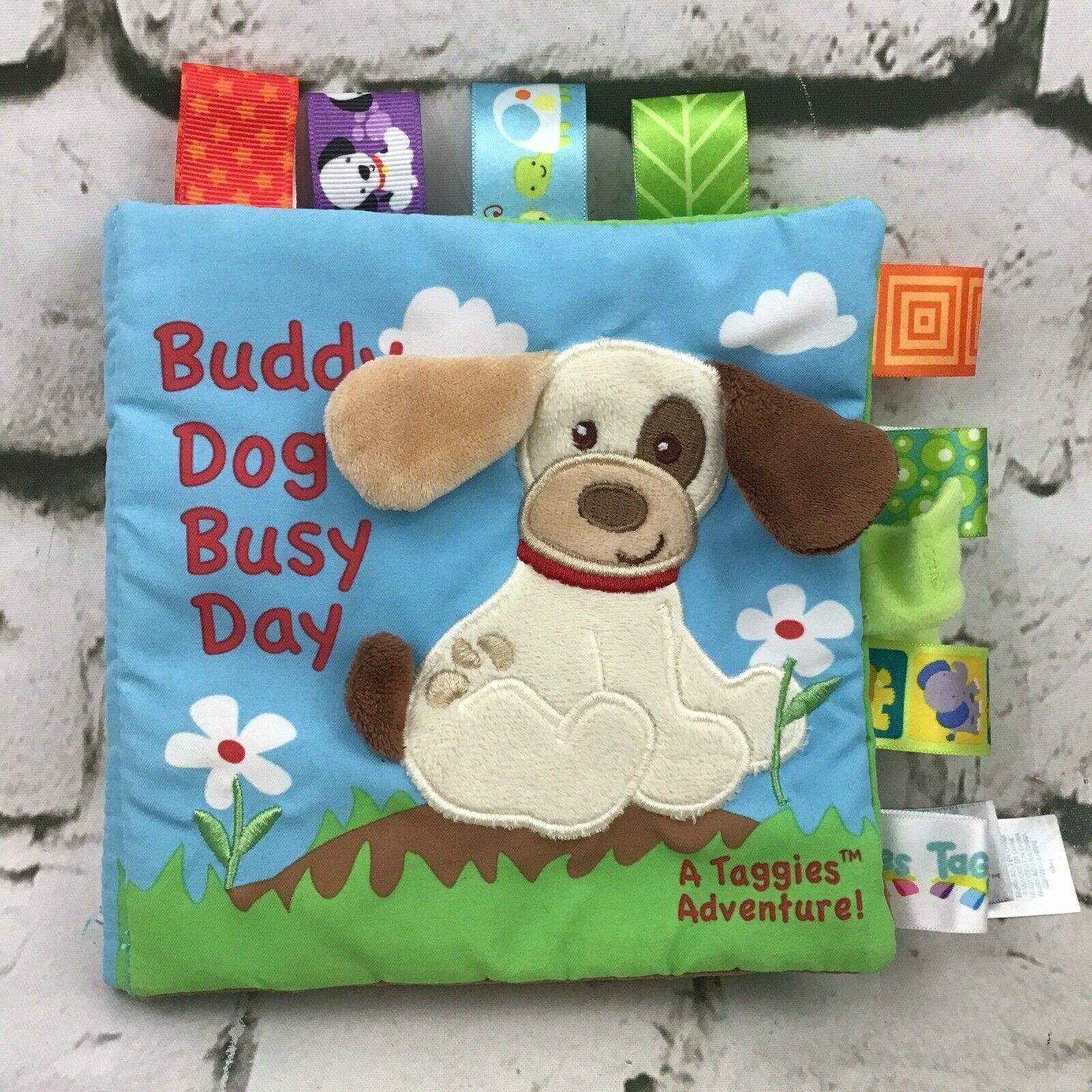 Taggies Book Crinkle Buddy Dog's Busy Day, Mary Meyer Baby Cloth Soft 6" x 6" - $7.91