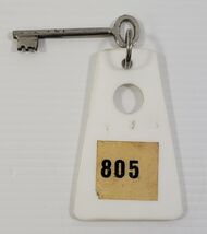 *B45) Vintage Hotel Motel Room Skeleton Key with Room #805 Plastic Fob - $9.89