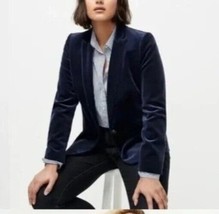J.CREW Black Blazer Cotton Velvet Lined Open Front Office Evening Size 0 - $34.64