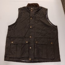 Mountain & Isles Men's 2XL Brown Waxed Canvas Vest Flannel Lined Full Zip Pocket image 10