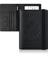 Genuine Leather Passport Holder for Men, Passport Wallet Cover with Elas... - £23.96 GBP