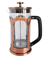 Veken French Press Stylish  Chic Copper &amp; Clear Glass Coffee Maker 32 oz... - $280.98 MXN
