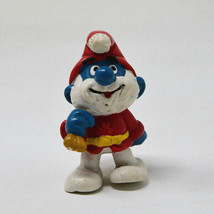 Smurfs 20124 Santa Papa Smurf White Horn Vintage Figure PVC Toy Figurine Peyo - £10.31 GBP