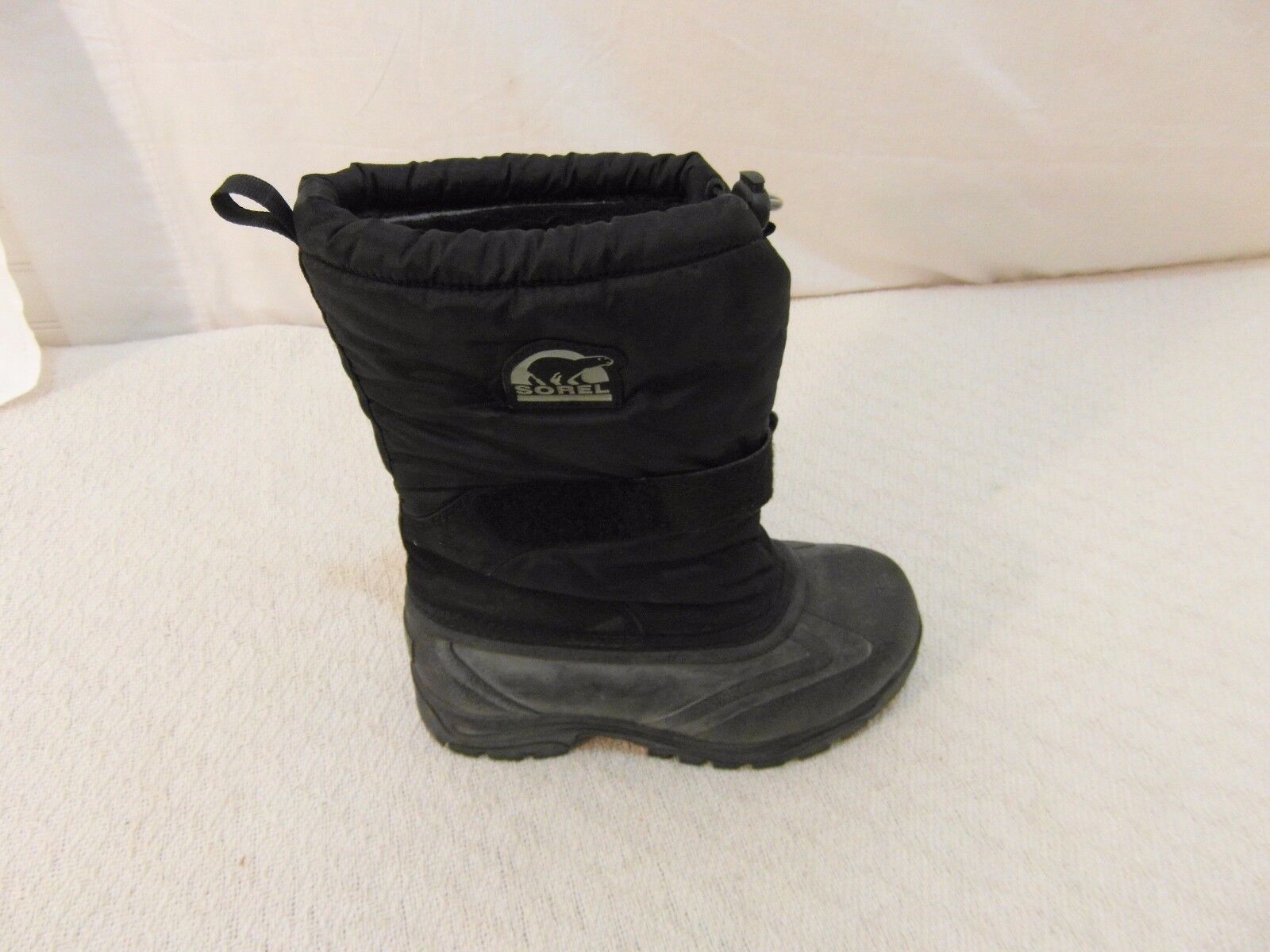 Adult Men&#39;s Sorel Black White Logo 6 Rubber Sole Winter RIGHT BOOT ONLY ... - $14.51