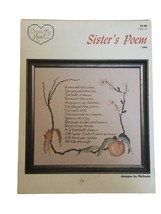 Cross My Heart Sister's Poem Counted Cross Stitch Pattern Family Sibling - $3.99