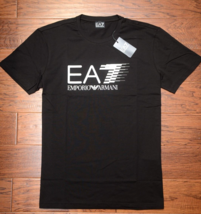 Emporio Armani EA7 Men&#39;s Signature Crew Neck Black Cotton Tee T-Shirt 3XL - £43.46 GBP