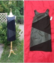 W by Worth Edgy Black sheath dress w leather accents new 2 4 6 8 12 - $109.00