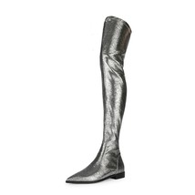 Lizard Pattern Pants Boots Women 2.5Cm Low Heel Women Sock Boots Pointed Toe Fla - £124.90 GBP