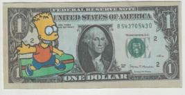 2022 Bart Simpson surfs up smoke Break $1 Hard feel Large size Novelty Bill Buy. - £3.04 GBP