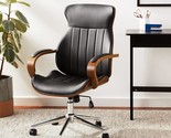 Ids Online Contemporary Walnut Wood Executive Swivel Ergonomic With Arms... - $200.92
