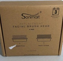 Sonimart Replacement Facial Brush Heads, Lot of 4, 2 Sensitive, 2 Deep C... - $9.89