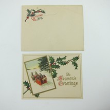 Farm Journal Philadelphia PA Christmas Trade Card &amp; Envelope Antique 1908 - $19.99