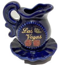 Vintage Las Vegas Cobalt Blue Pitcher Toothpick Holder 2.75 in - £10.64 GBP