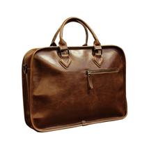 Men Briefcase Crazy Horse PU Leather Vintage Business Laptop Handbag - £53.41 GBP