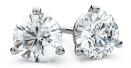 Gorgeous 1 CT Simulated Diamond Martini-style Silver Studs Earrings Screw back - £22.00 GBP