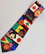 St. Jude Children&#39;s Research Hospital Necktie Children and Flags of The ... - $11.83